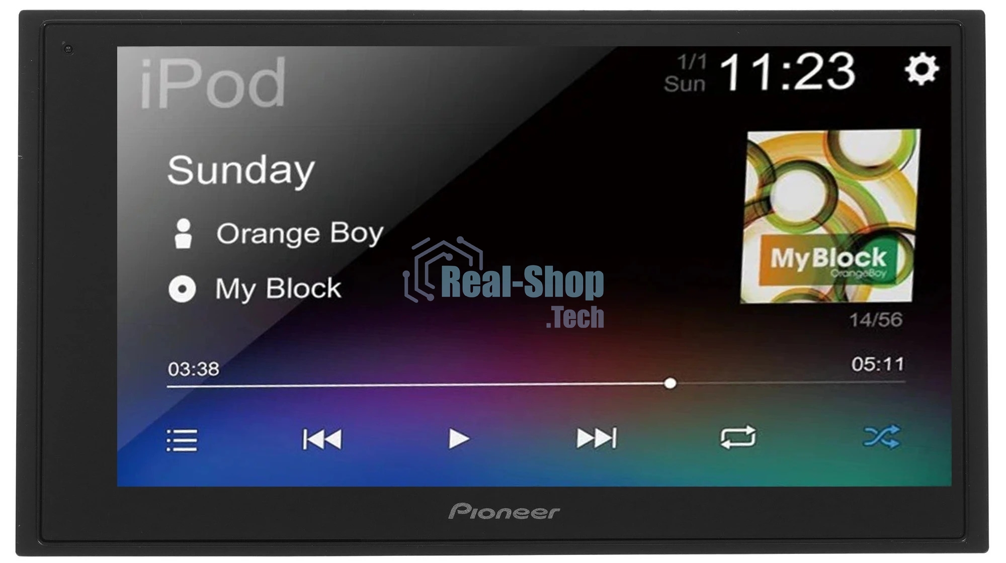 Автомагнитола Pioneer DMH-A345BT, 2 DIN, 6.8