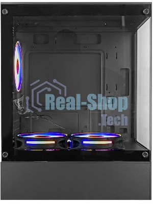 Компьютерный корпус Ginzzu CL475 mATX FAN 3*12LC4 передняя панель Стекло
