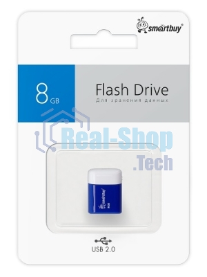 Флешка USB Smartbuy Lara Blue (SB8GBLara-B), 8Gb, USB 2.0, R/W 15/5, белый/синий