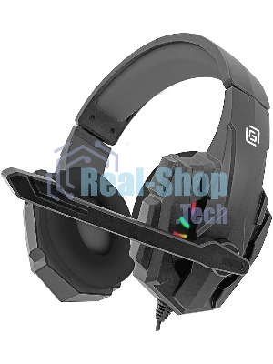 Гарнитура Oklick HS-L355G чёрный, проводная, 3.5 мм, подсветка