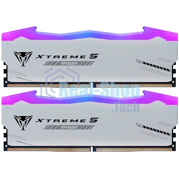 Оперативная память Patriot Viper Xtreme 5, DDR5, 32Gb (2x16Gb), 8000MHz, CL38, DIMM, с радиаторами, RGB, серебристый