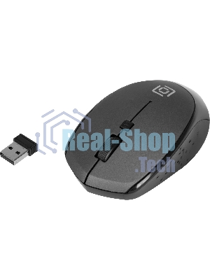 Мышь беспроводная Oklick 488MW серый/черный, 1600 dpi, радиоканал, USB, кнопки - 4