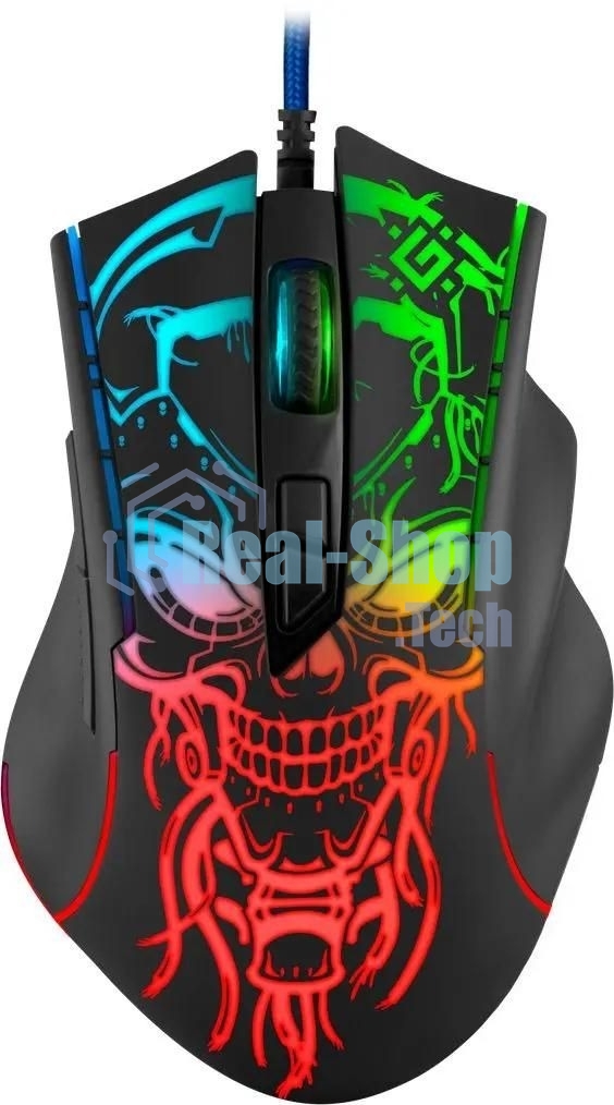 Мышь проводная Defender Bulletstorm GM-928 черный, 7200 dpi, USB, кнопки - 7