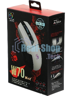 Мышь проводная A4Tech Bloody W70 Max белый, 10000 dpi, USB, кнопки - 9