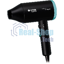 Фен VITEK VT-1324 черный/зеленый, 2200 Вт, ионизация