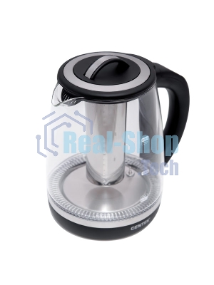 Электрочайник Centek CT-0017 черный, 2 л, 2200 Вт, скрытый нагревательный элемент, поддержание температуры