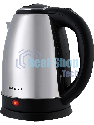 Чайник электрический Starwind SKS1771 1.8 л, 1700 Вт, серебристый/черный корпус: металл/пластик