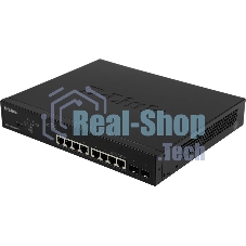Коммутатор D-Link DGS-1100-10MPPV2, 8×1 Гбит/с + 2×1 Гбит/с SFP, управляемый