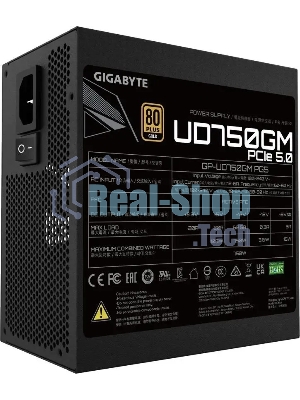 Блок питания Gigabyte ATX 750W GP-UD750GM PG5 80 PLUS gold (20+4pin) APFC 120мм fan 8xSATA Cab Manag RTL
