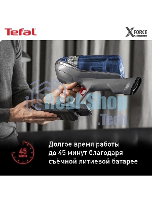 Пылесос вертикальный Tefal X-Force Flex 11.60 Aqua TY9890WO, синий/серый