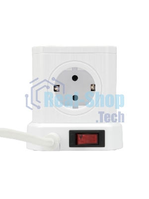 Сетевой фильтр Cablexpert Tower TWR-5-U4-W-2, 5 р, 10А, 4хUSB, 3.1А, 2 м, ур.защиты 4+, белый, коробка