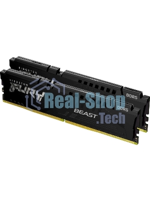 Оперативная память Kingston Fury Beast, DDR5, 16Gb (2x8Gb), 6000MHz, CL30, DIMM, с радиаторами, черный