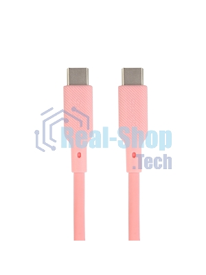 Кабель QUMO 32966 Type-C на Type-C, силиконовый, 1м, 3A, 60W, PD (розовый)