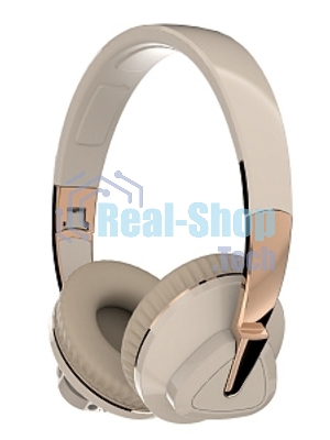 Беспроводные наушники MORE CHOICE HW33 бежевый, накладные, Bluetooth, до 6 ч