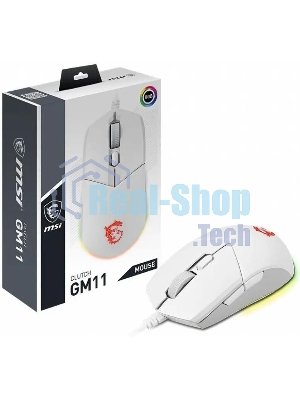 Мышь проводная MSI Clutch GM11 белый, 5000 dpi, USB, кнопки - 6