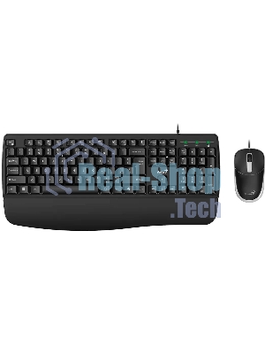Комплект клавиатура+мышь Genius KM-123 проводной, USB, 1200 DPI, черный