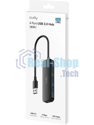 USB-концентратор CUDY UH40A, USB-A, USB 3.0, USB