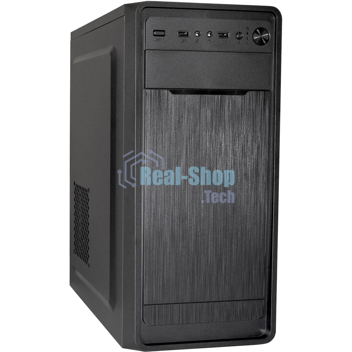 Компьютерный корпус Miditower ExeGate XP-332 Black, ATX, (XP450, Black,120мм), 2*USB, Audio