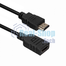 Кабель-удлинитель для HDMI ACD-DHHF1-50B HDMI 1.4, Golden Plated,19m/19f, HDMI extension, черный, 5м (74229)