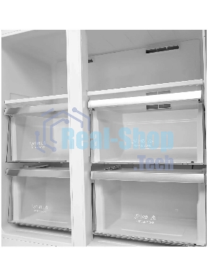 Холодильник LEX LCD450GbGID синий трехкамерный 288/129л морозилка снизу, No Frost, Side-by-Side