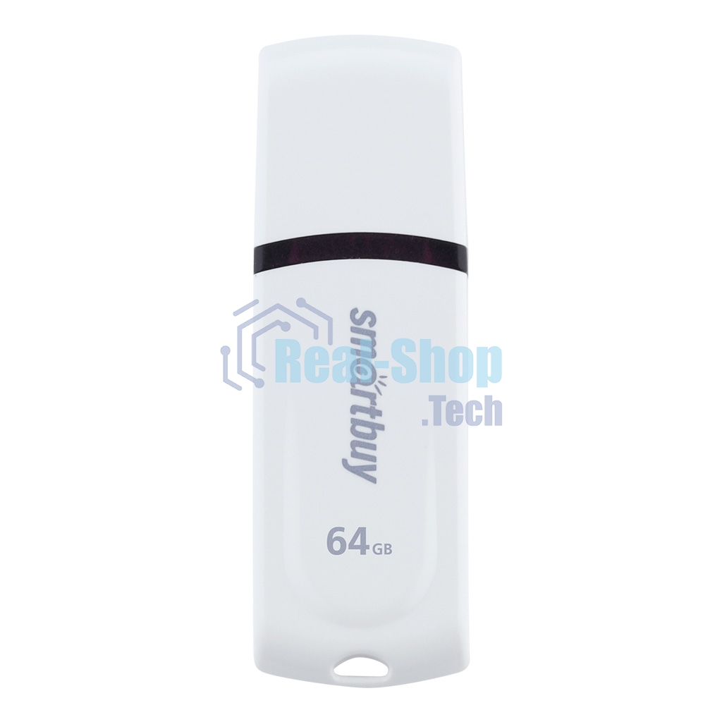 Флешка USB Smartbuy Paean white (SB64GBPN-W), 64Gb, USB 2.0, R/W 25/15, белый