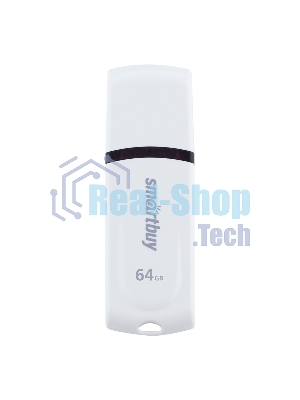 Флешка USB Smartbuy Paean white (SB64GBPN-W), 64Gb, USB 2.0, R/W 25/15, белый