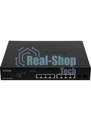 Коммутатор D-Link DGS-1100-10MPPV2, 8×1 Гбит/с + 2×1 Гбит/с SFP, управляемый