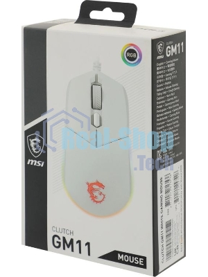Мышь проводная MSI Clutch GM11 белый, 5000 dpi, USB, кнопки - 6