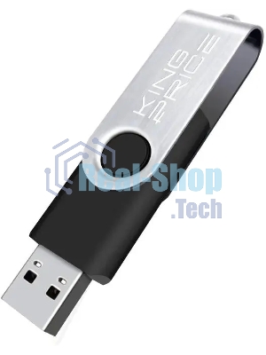Флешка USB KingPrice KPFD2 (KPFD2A064ABK), 64Gb, USB 2.0, R/W 20/10, черный/серебристый