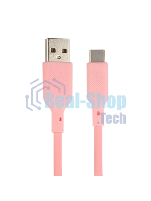 Кабель USB-A to Type-C, silica gel, 1м, 3A, 18W (pink)