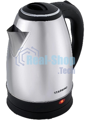 Чайник электрический Starwind SKS1771 1.8 л, 1700 Вт, серебристый/черный корпус: металл/пластик
