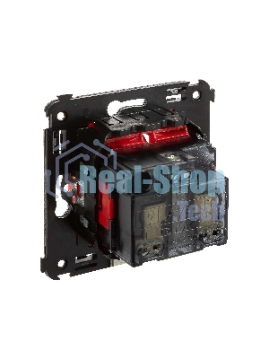 Розетка DKC Avanti 4401003 2P+E со шторками, красный квадрат