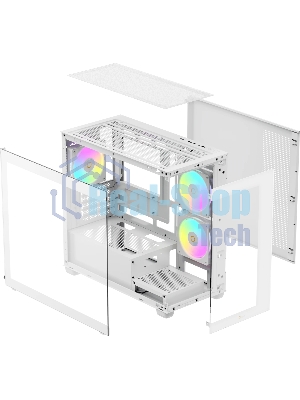 Корпус Ocypus Gamma C52 WH ARGB, Mini-Tower, белый, 3 x 120 мм