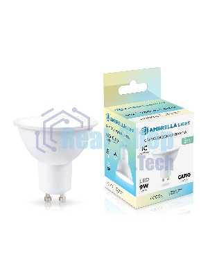Лампа светодиодная	Ambrella light 190904 LED MR16 9W IC GU10 4000K 175-265V 38°