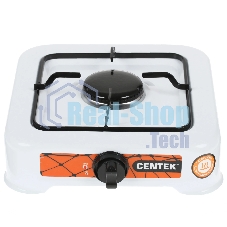 Плита настольная газовая Centek CT-1520 белый, 1.7 кВт, газ, конфорки - 1, эмаль, поворотные переключатели