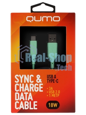 Кабель USB-A to Type-C, silica gel, 1м, 3A, 18W (gren)