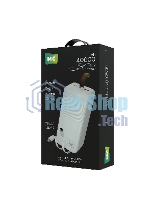 Портативный аккумулятор MORE CHOICE (4620202552846) PB59-40 40000mAh 1USB+1Type-C+1micro USB 3.0A 22.5W PD20WP, белый