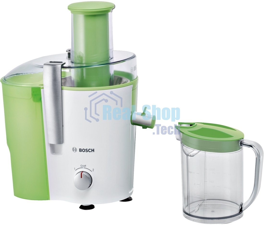 Соковыжималка Bosch MES25G0 белый/зелёный, центробежная, 700 Вт, 1250 мл, механическое
