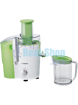 Соковыжималка Bosch MES25G0 белый/зелёный, центробежная, 700 Вт, 1250 мл, механическое