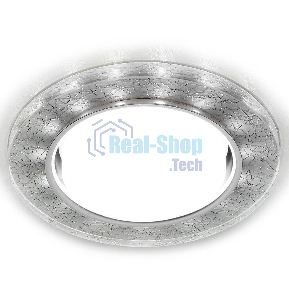 Встраиваемый точечный светильник G248 W/CH белый/серебро GX53+3W(LED WHITE)