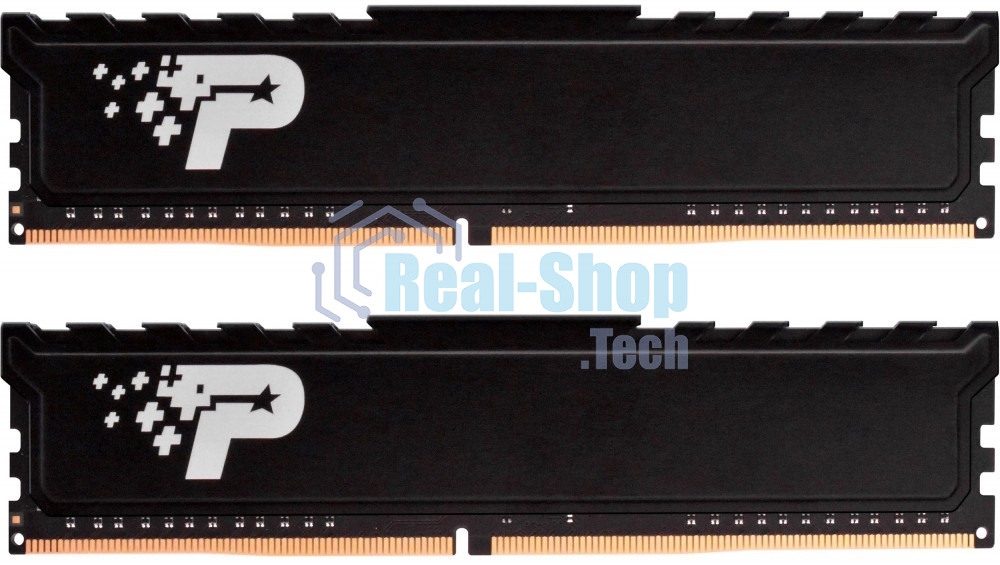 Оперативная память Patriot Signature Premium, DDR4, 32GB (2x16 GB), 3200 MHz, CL22, DIMM, радиатор, черный