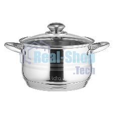 Кастрюля LARA LR02-583 SONATA 24x14,5 см, 6.5 л, нержавеющая сталь, индукция, с крышкой
