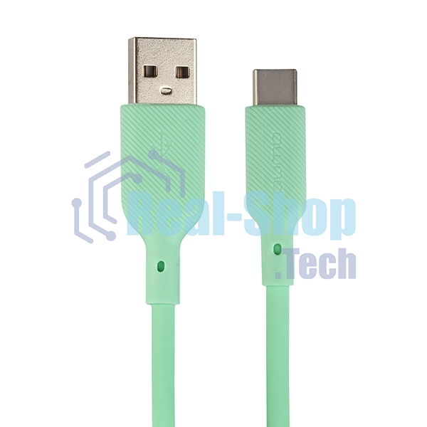 Кабель USB-A to Type-C, silica gel, 1м, 3A, 18W (gren)