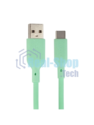 Кабель USB-A to Type-C, silica gel, 1м, 3A, 18W (gren)
