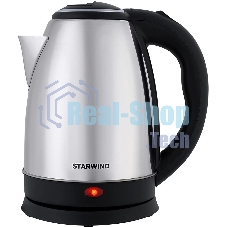 Чайник электрический Starwind SKS1771 1.8 л, 1700 Вт, серебристый/черный корпус: металл/пластик