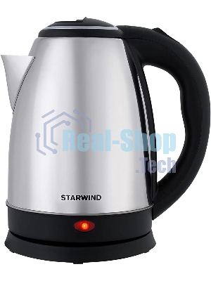 Чайник электрический Starwind SKS1771 1.8 л, 1700 Вт, серебристый/черный корпус: металл/пластик