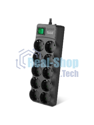 Сетевой фильтр SVEN SF-10E-16 1,8 м (10 розеток) черный