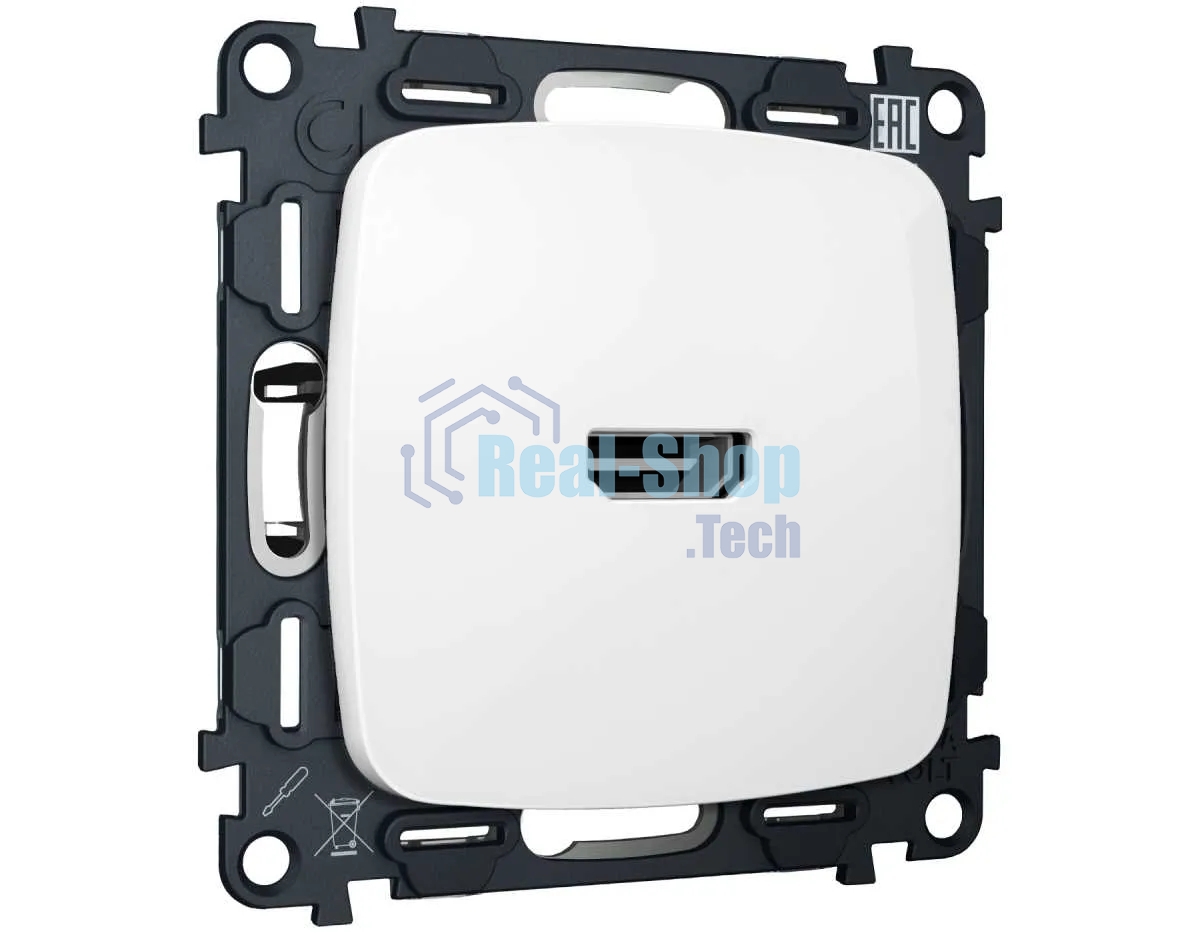 Комплект механизма розетки HDMI 2.0 OMEGA Белый глянец 40V/500mA 2.0GHz 5-18Gbit/s QUANT (OP1140, VM222) MO114010