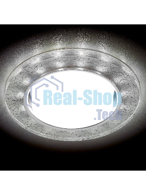 Встраиваемый точечный светильник G248 W/CH белый/серебро GX53+3W(LED WHITE)