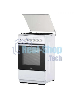 Плита Газовая Flama N FG 24239 W белый (стеклянная крышка) реш.чугун